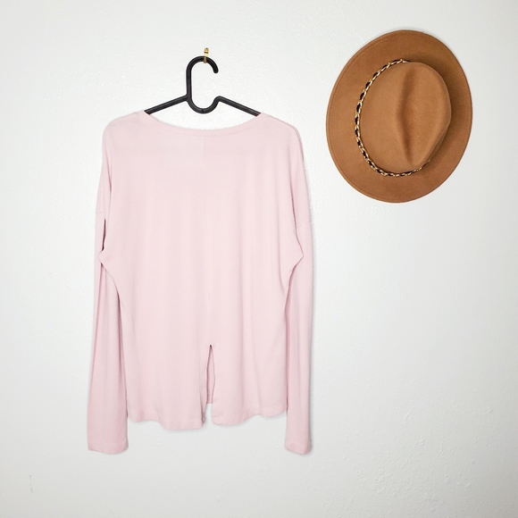 Zella Size XS Pink Lounge Workout Long Sleeve Tee--r - Picture 3 of 4